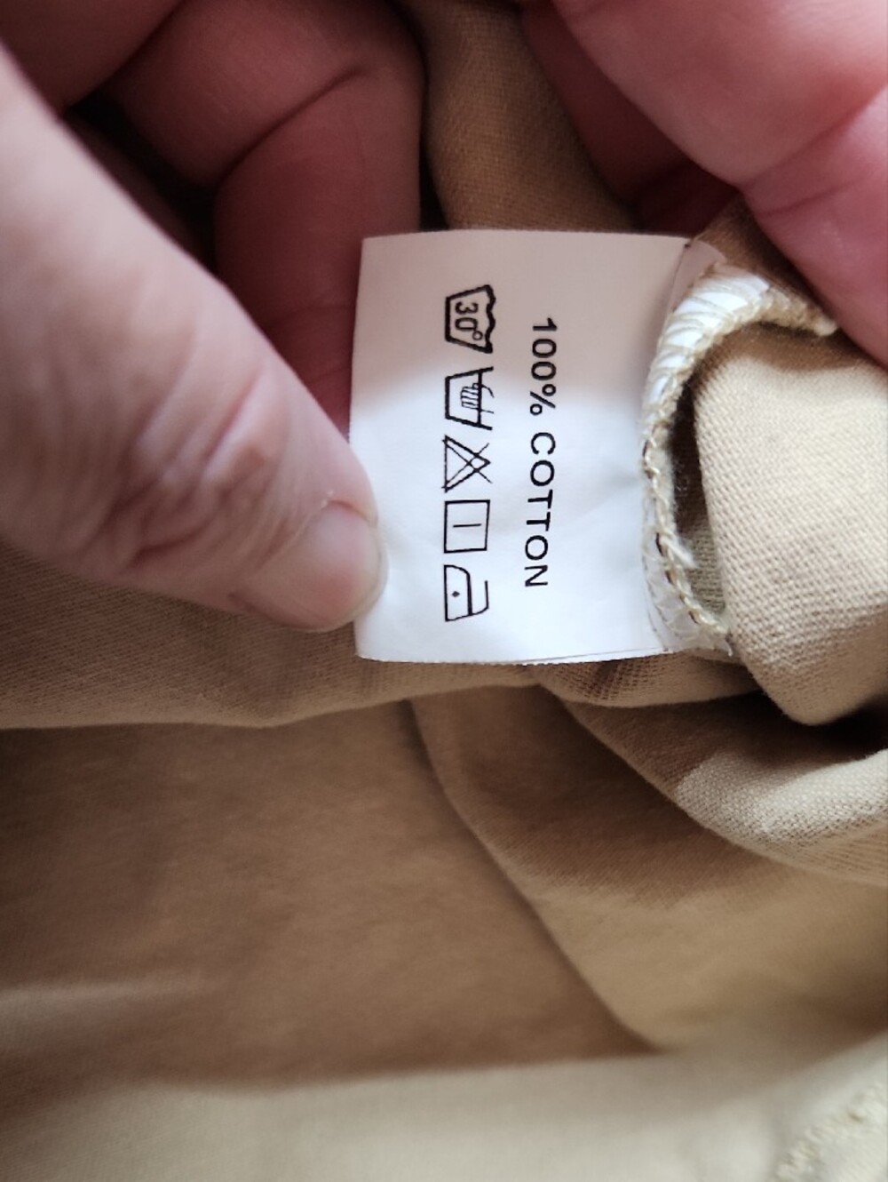 Classic Cotton Utility Jacket - Beige with Brown Collar - Picture 3 of 4
